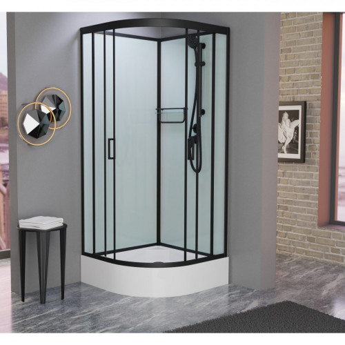 Душевая кабина Frank F409/1 М Black 90x90 без крыши, 20063