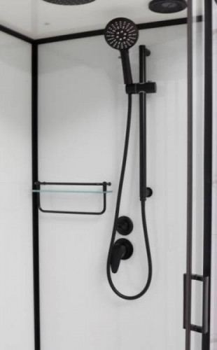 Душевая кабина Frank F412L М Black без крыши матовое стекло 120x80 см, 20059