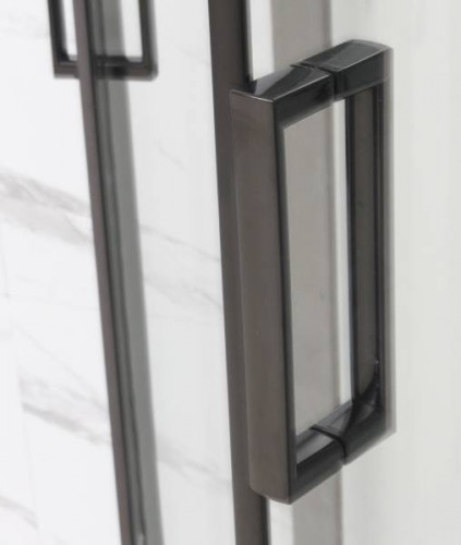 Душевая кабина Frank F412L М Black без крыши матовое стекло 120x80 см, 20059