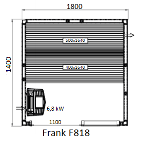 Финская сауна Frank F818 180х140x210 см кедр, 8147