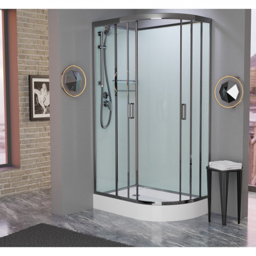 Душевая кабина Frank F412L М Brilliant 120x80 без крыши матовое стекло, 20091