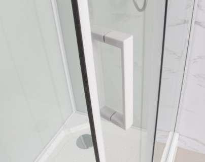 Душевая кабина Frank F409/1 М White 90x90 средний поддон матовое стекло, 20024