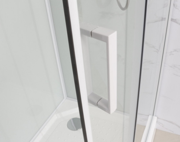 Душевая кабина Frank F409/1 М White 90x90 средний поддон матовое стекло, 20024