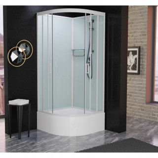 Душевая кабина Frank F409/2  М White 90x90 без крыши матовое стекло, 20033