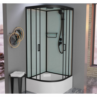 Душевая кабина Frank F409/2 Black 90x90 см, 147009