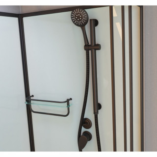 Душевая кабина Frank F409/2 М Black 90x90 без крыши матовое стекло, 20071