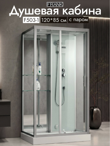 Душевая кабина Frank F-503-1 120x85 см с турецкой баней, 2355756