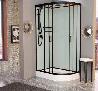 Душевая кабина Frank F418L Black 100х80 см левосторонняя, 814814