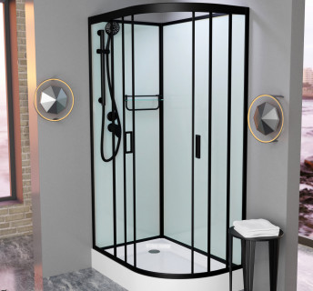 Душевая кабина Frank F418L Black без крыши 100x80 см, 814014