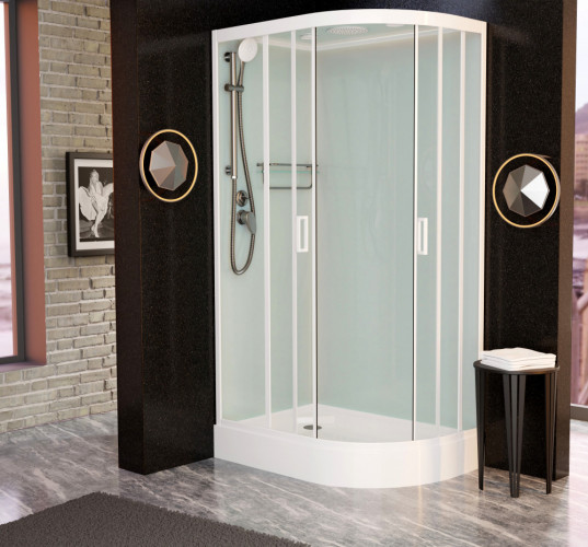 Душевая кабина Frank F418L White 100х80 см левосторонняя, 418418
