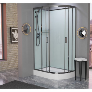 Душевая кабина Frank F418L М Brilliant 100x80 без крыши матовое стекло, 20087