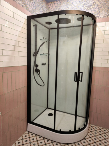 Душевая кабина Frank F411L Black 110х80 см левосторонняя, 114114
