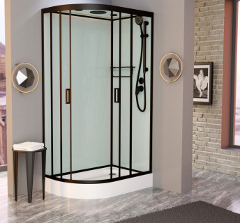 Душевая кабина Frank F418R Black 100х80 см правосторонняя, 914814