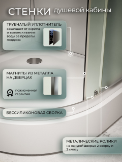 Душевая кабина Frank F418R Brilliant 100x80 см, 165009