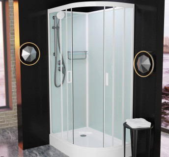 Душевая кабина Frank F411L White без крыши 110x80 см, 411011