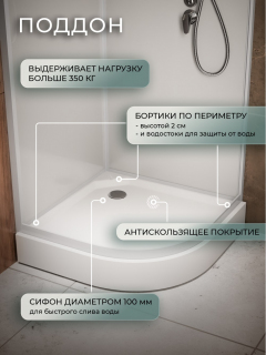 Душевая кабина Frank F418R White 100х80 см правосторонняя, 418419
