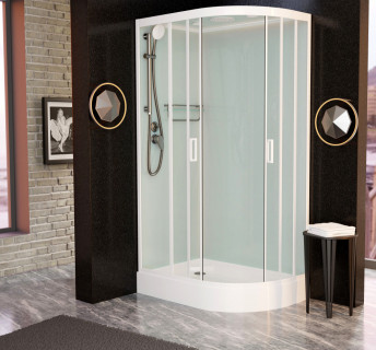 Душевая кабина Frank F411L М White левосторонняя матовое стекло 	110х80 см, 20016
