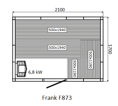 Финская сауна Frank F873 210х170x210 см кедр, 873378