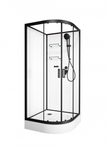 Душевая кабина Frank F400 Black без крыши 100x100 см, 400004