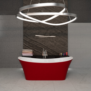 Ванна Frank F6104 White/Red 170х75 см, 125121