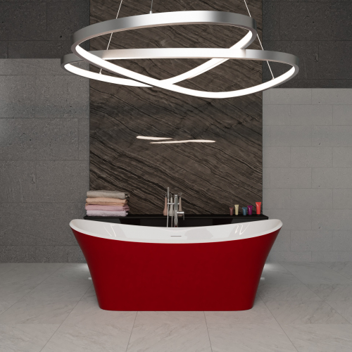 Ванна Frank F6104 White/Red 170х75 см, 125121