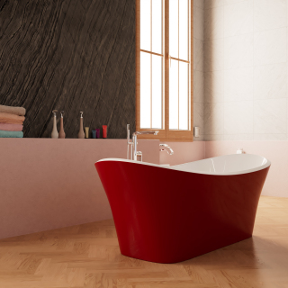 Ванна Frank F6104 White/Red 170х75 см, 125121