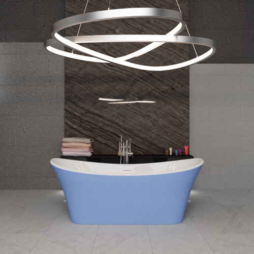 Ванна Frank F6104 White/Light blue 170х75 см, 125122