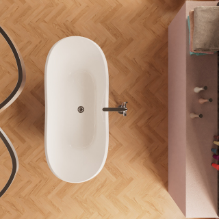 Ванна Frank F6104 White/Light blue 170х75 см, 125122