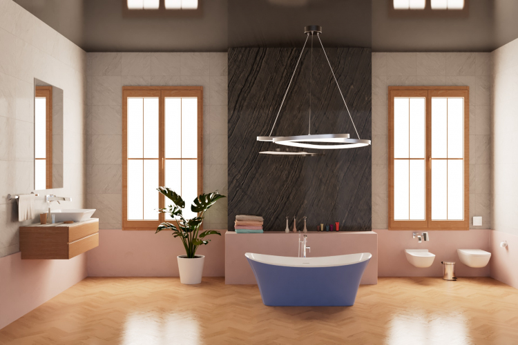 Ванна Frank F6104 White/Light blue 170х75 см, 125122