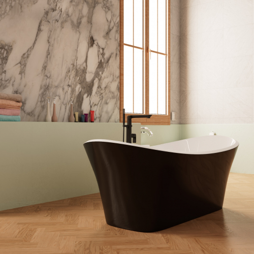 Ванна Frank F6104 White/Black 170х75 см, 12516