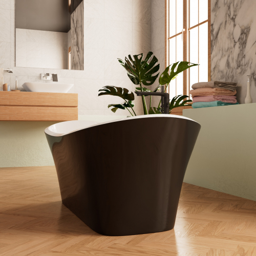 Ванна Frank F6104 White/Black 170х75 см, 12516