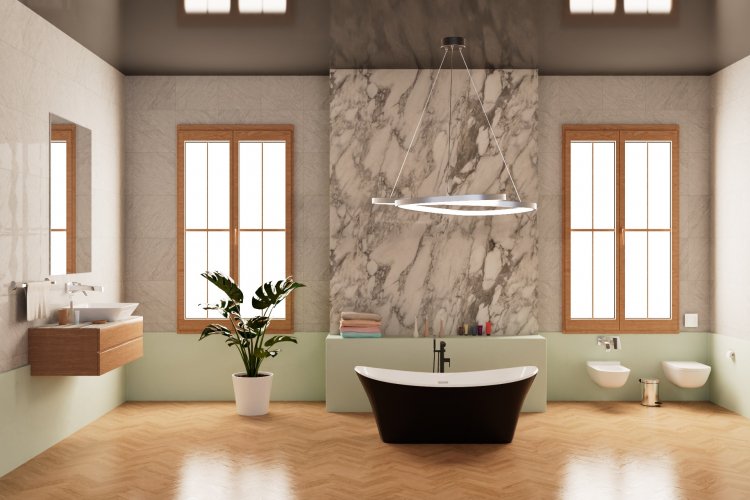 Ванна Frank F6104 White/Black 170х75 см, 12516