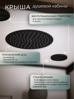 Душевая кабина Frank F411R М Black правосторонняя матовое стекло 110х80 см, 20056