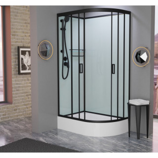 Душевая кабина Frank F412/1 L Black без крыши 120x80 см, 144009