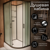 Душевая кабина Frank F412/1 L М Black 120x80 без крыши матовое стекло, 20067