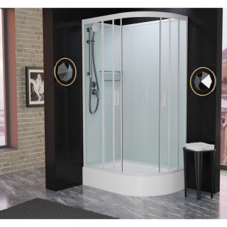 Душевая кабина Frank F412/1 L М White 120x80 без крыши матовое стекло, 20029