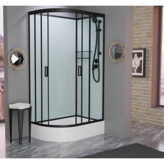 Душевая кабина Frank F412/1 R Black без крыши 120x80 см, 146009