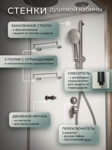 Душевая кабина Frank F400/1 Brilliant без крыши 100x100 см, 178009