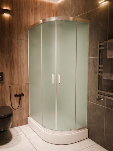 Душевая кабина Frank F411L M Brilliant матовое стекло110х80 левосторонняя низкий поддон, 177777