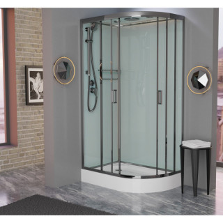 Душевая кабина Frank F411L M Brilliant матовое стекло110х80 левосторонняя низкий поддон, 177777