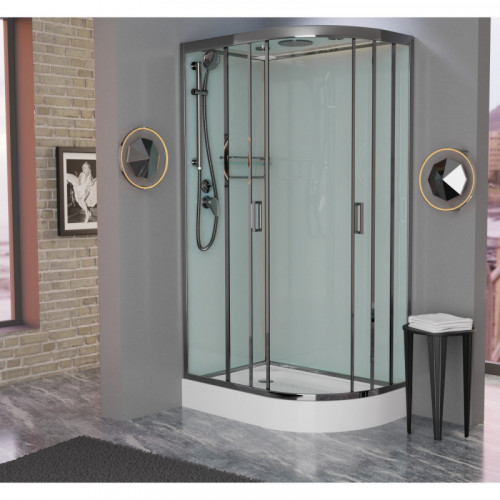 Душевая кабина Frank F411L M Brilliant матовое стекло110х80 левосторонняя низкий поддон, 177777