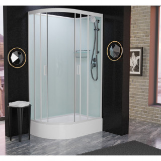 Душевая кабина Frank F412/1 R М White 120x80 без крыши матовое стекло, 20031