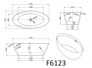 Ванна Frank F6123 Black/White 170x81 черная с белым отдельностоящая, 12526