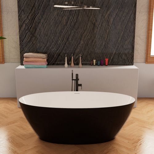 Ванна Frank F6123 Black/White 170x81 черная с белым отдельностоящая, 12526