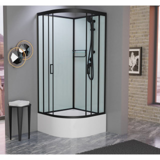 Душевая кабина Frank F400/2 Black без крыши 100x100 см, 150009