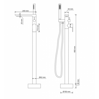 Напольный смеситель Frank F2066Chrom, хром