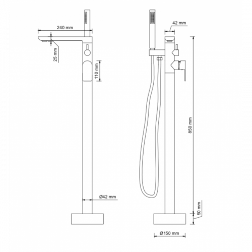 Напольный смеситель Frank F2066Chrom, хром