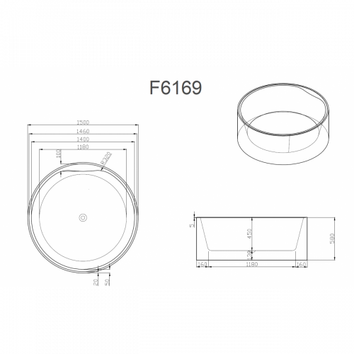 Ванна Frank F6169 D150 круглая отдельностоящая