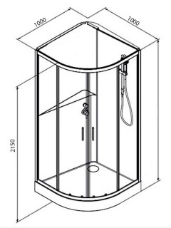 Душевая кабина Frank F400/2 White без крыши 100x100 см, 134009