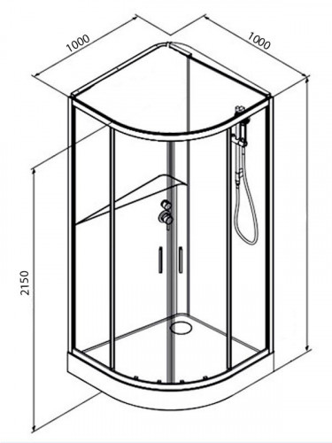 Душевая кабина Frank F400/2 White без крыши 100x100 см, 134009
